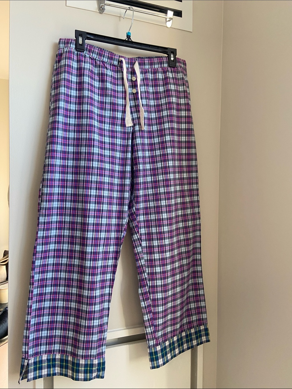 GAP Love Plaid Lounge Pants with Blue Accents